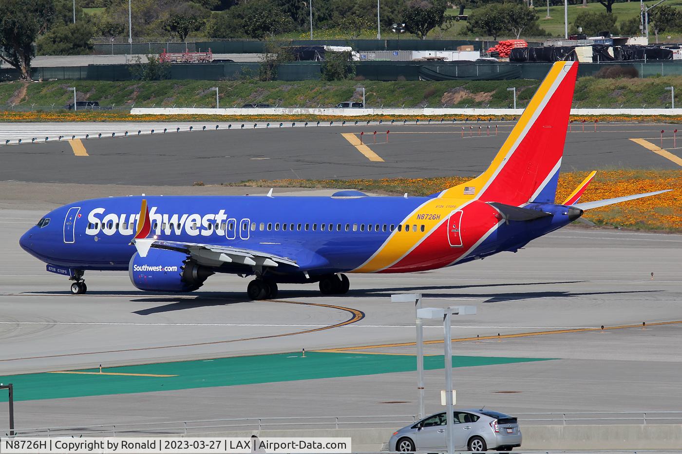 N8726H, 2018 Boeing 737-8 MAX C/N 42573, at lax