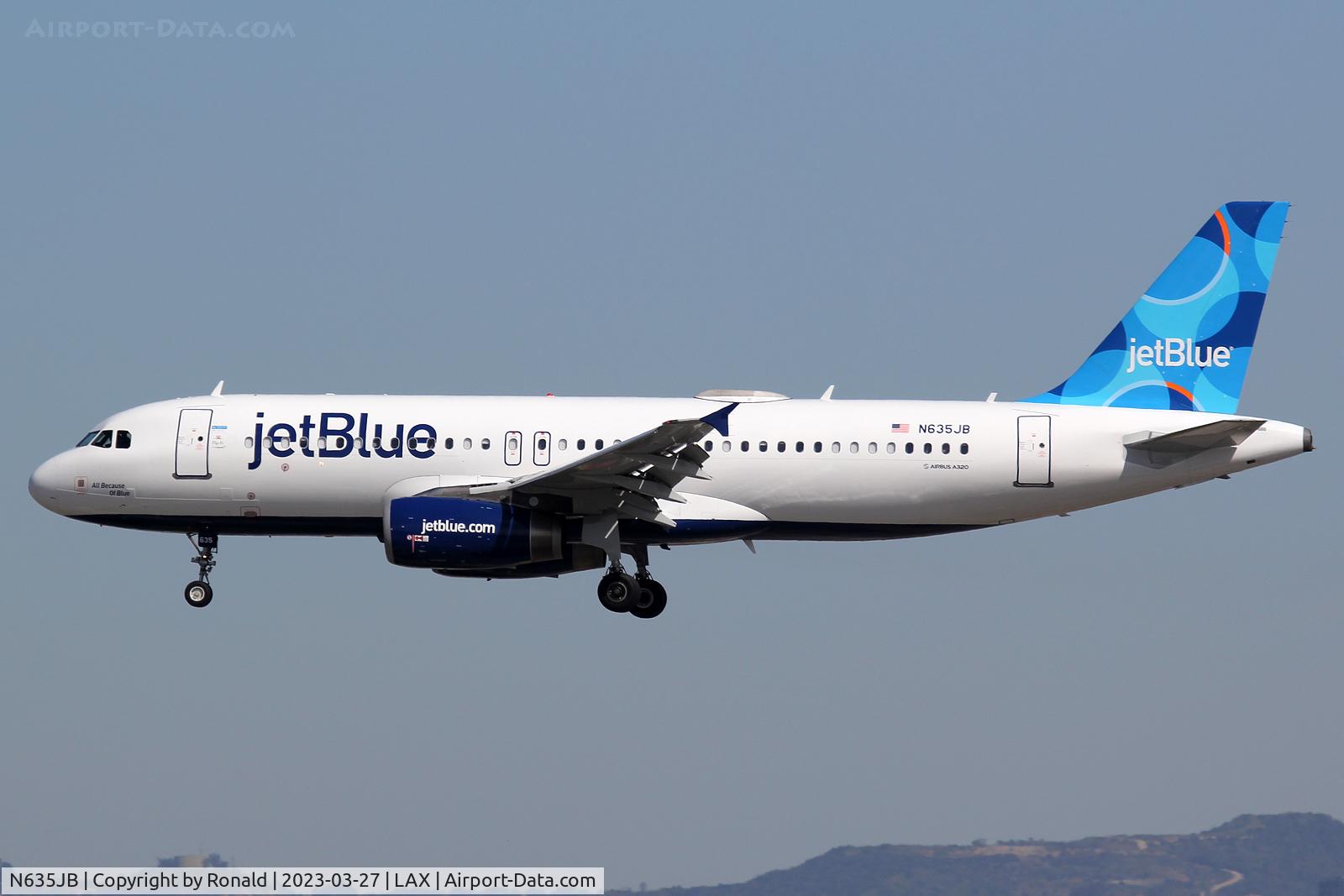 N635JB, 2006 Airbus A320-232 C/N 2725, at lax