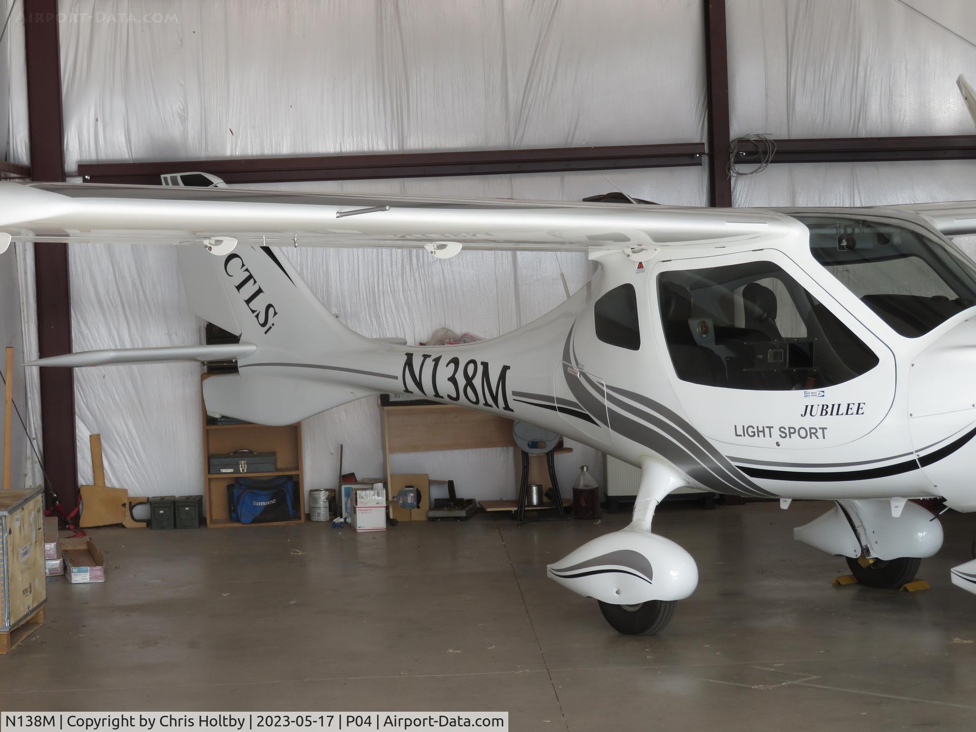 N138M, 2006 Flight Design CTLS C/N F-13-06-05, Parked in the hangar at Bizbee Municipal Airport, Arizona