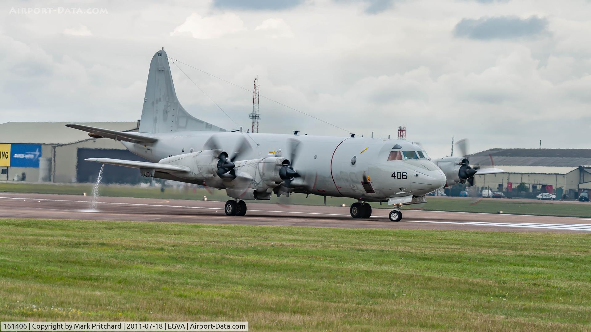 161406, Lockheed P-3C Orion C/N 285A-5743, RIAT 2011 with either a fuel or water leak