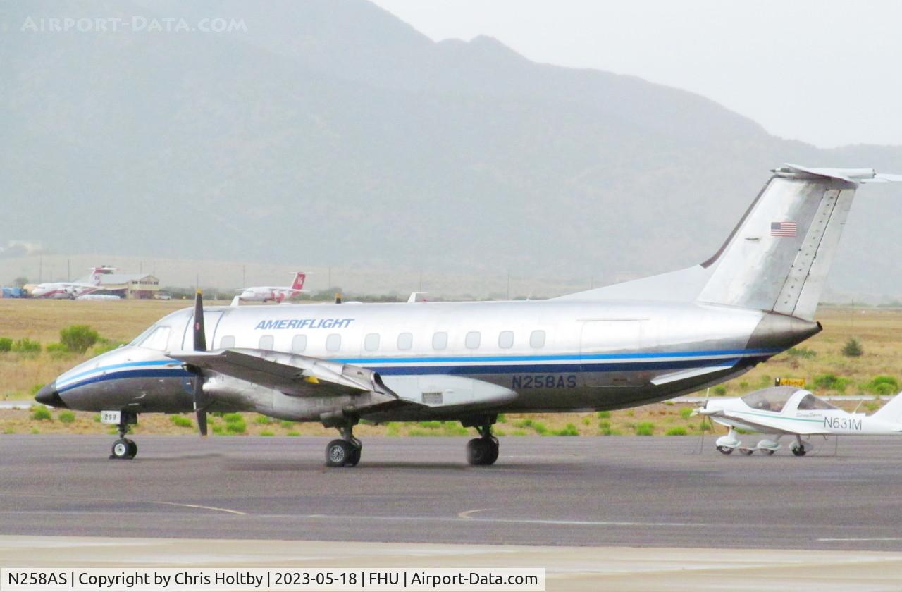 N258AS, 1989 Embraer EMB-120ER Brasilia C/N 120.131, Parked at Sierra Vista Municipal Airport, Arizona