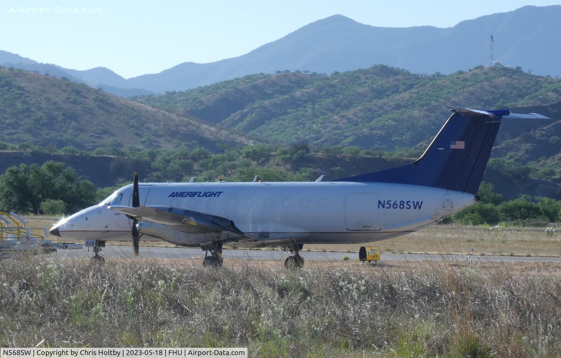 N568SW, 1998 Embraer EMB-120ER Brasilia C/N 120343, Parked at Sierra Vista Municipal Airport, Arizona