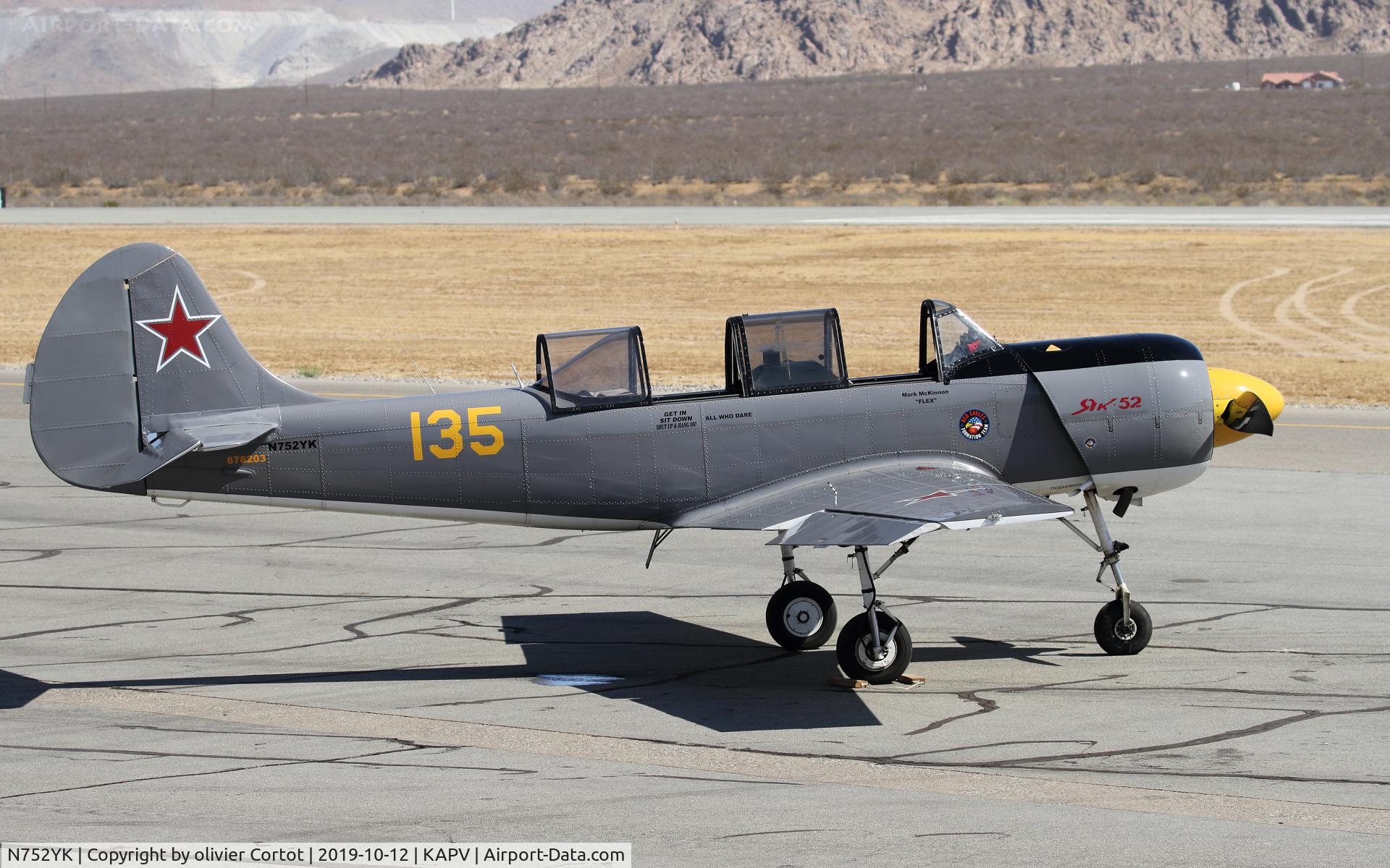N752YK, 1987 Yakovlev Yak-52 C/N 878203, Apple valley airshow 2019