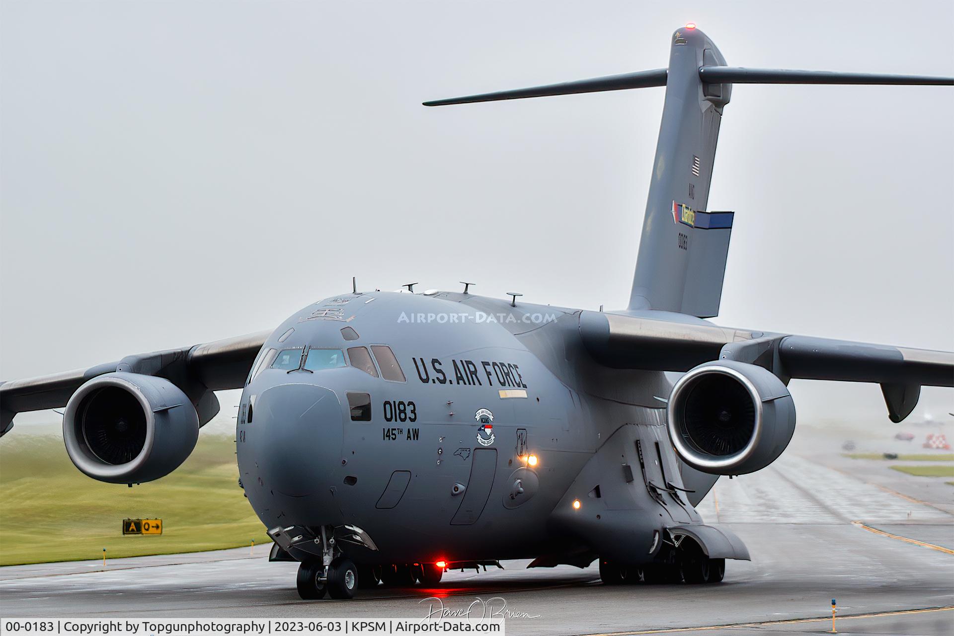 00-0183, 2000 Boeing C-17A Globemaster III C/N P-83, REACH224 Cleared back to Charlotte