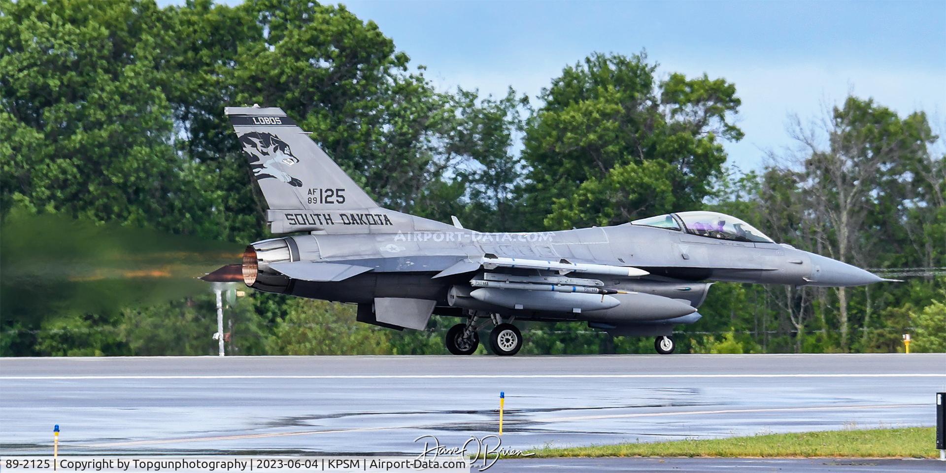 89-2125, 1990 General Dynamics F-16C C/N 1C-278, CUBE34 lighting the afterburner