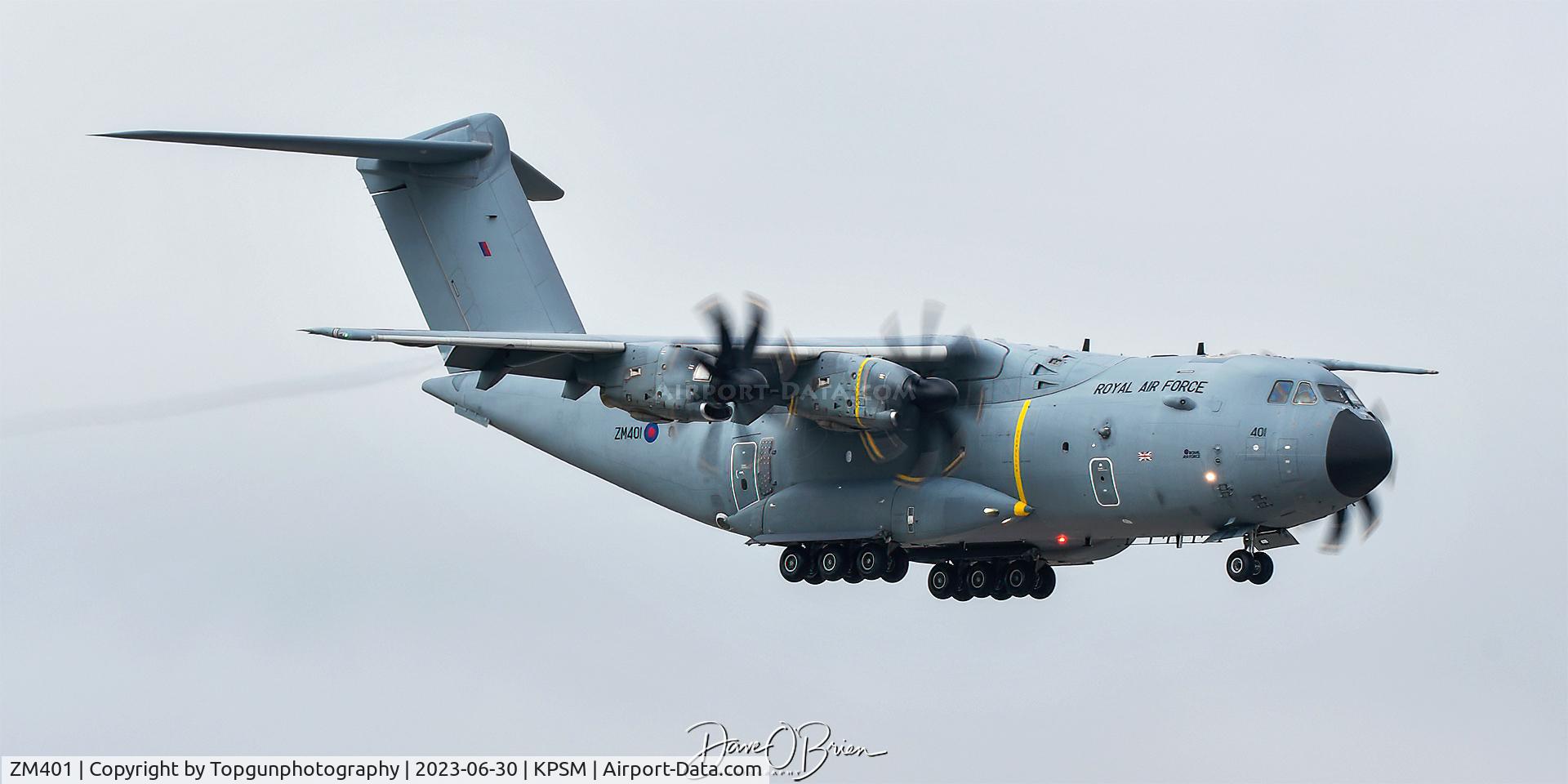 ZM401, 2014 Airbus A400M-180 Atlas C.1 C/N 016, ASCOT4044 stops in to RON