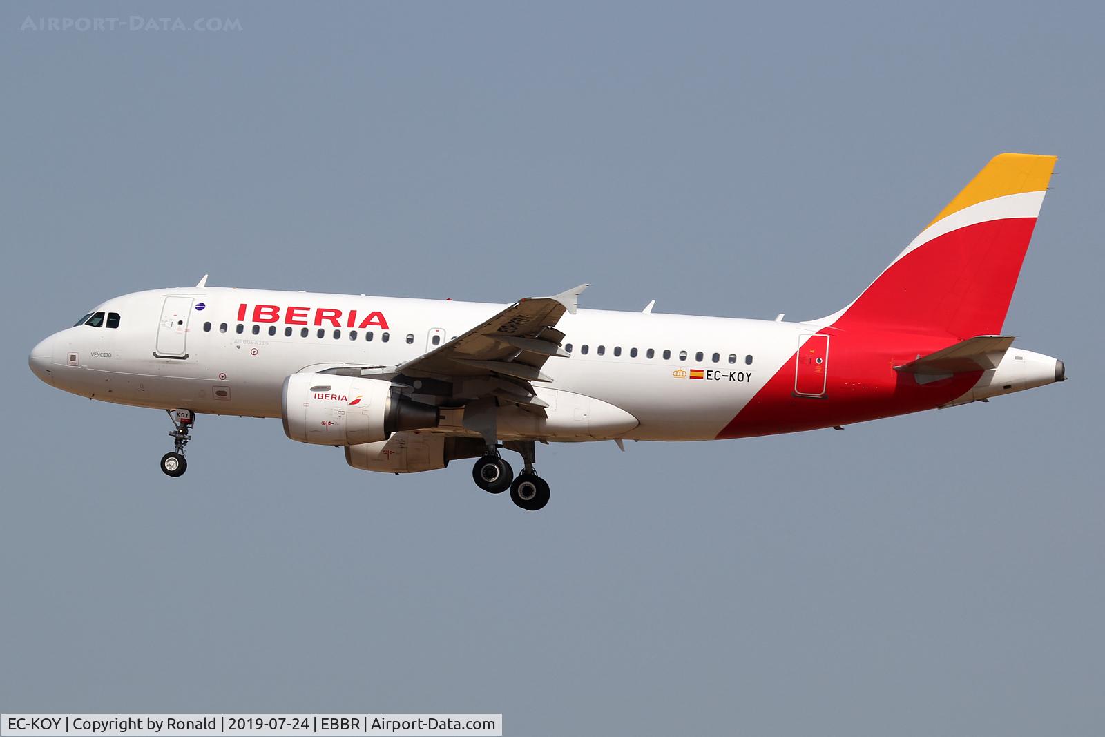 EC-KOY, 2008 Airbus A319-111 C/N 3443, at bru
