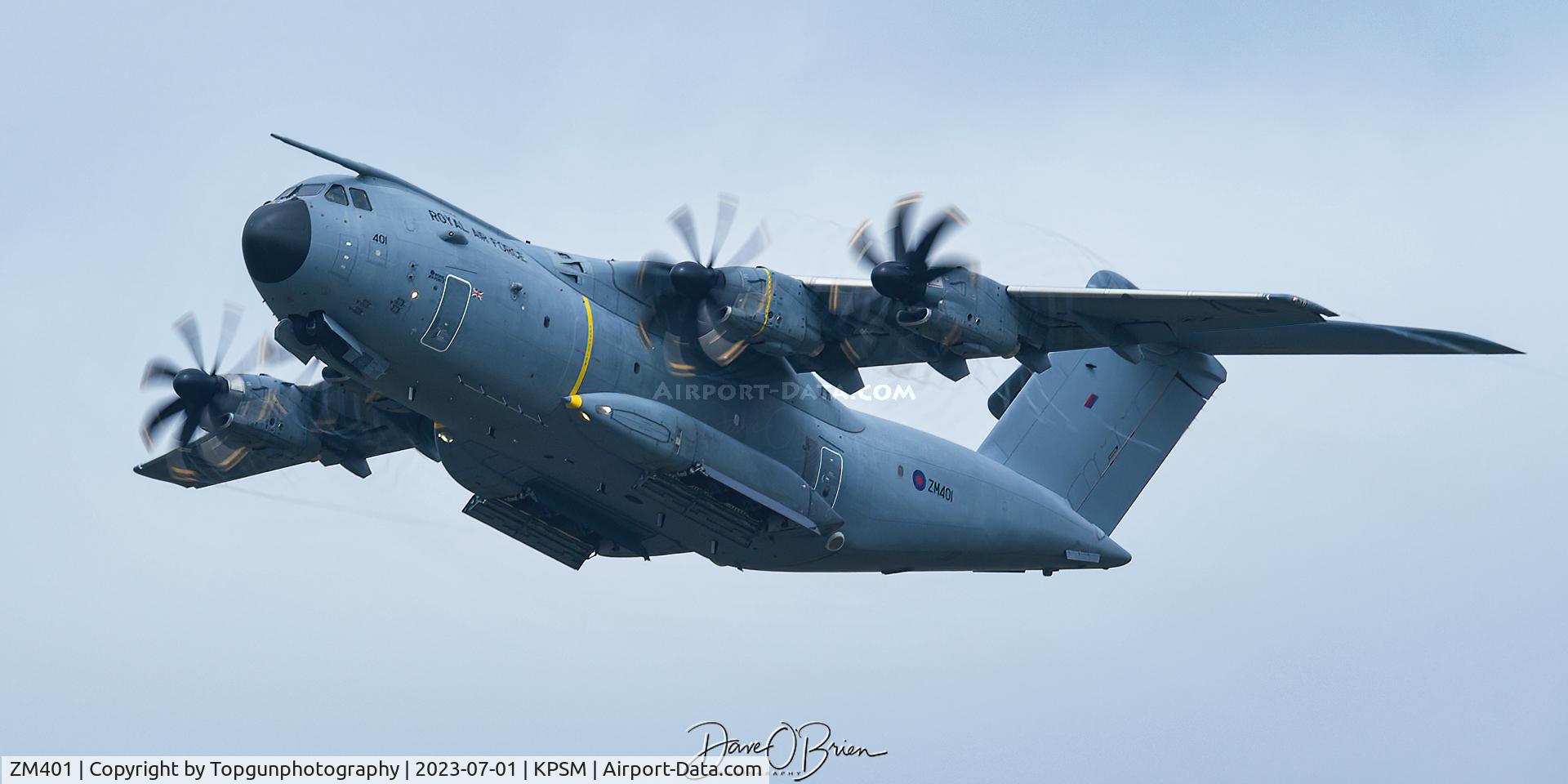 ZM401, 2014 Airbus A400M-180 Atlas C.1 C/N 016, ASCOT4044 off the deck heading westbound to CA