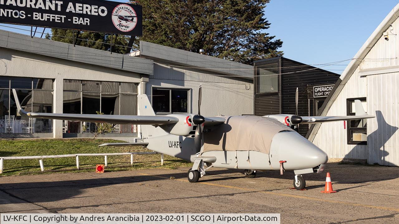 LV-KFC, 2017 Tecnam P2006T C/N 211/US, plane parked during fire season at los confines aerodrome in angol