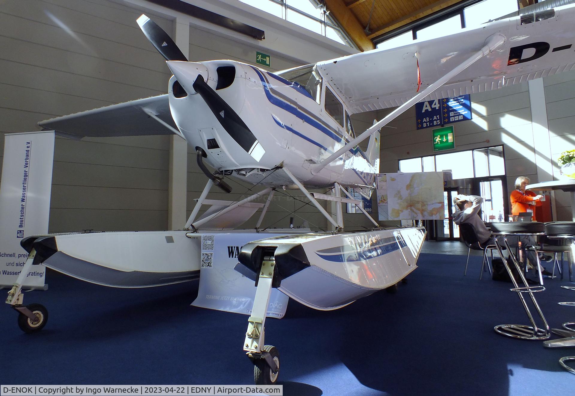 D-ENOK, 1985 Cessna 172P C/N 17276382, Cessna 172P on amphibious floats at the AERO 2023, Friedrichshafen