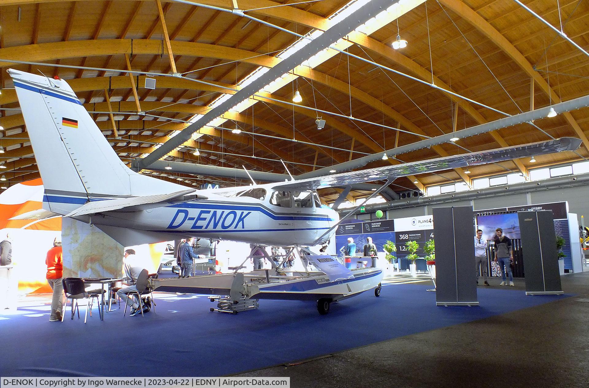 D-ENOK, 1985 Cessna 172P C/N 17276382, Cessna 172P on amphibious floats at the AERO 2023, Friedrichshafen