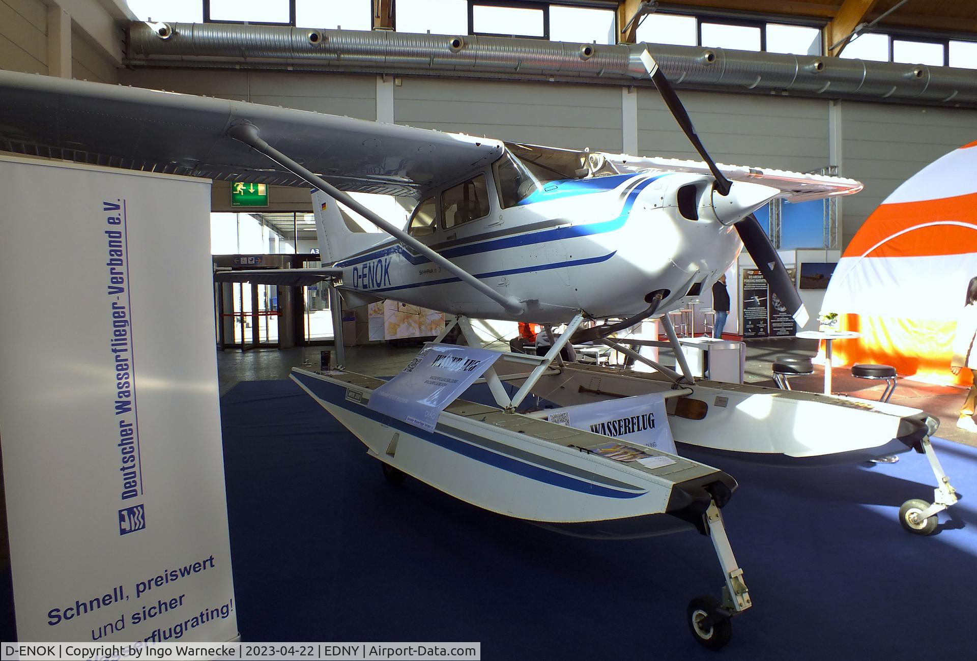 D-ENOK, 1985 Cessna 172P C/N 17276382, Cessna 172P on amphibious floats at the AERO 2023, Friedrichshafen