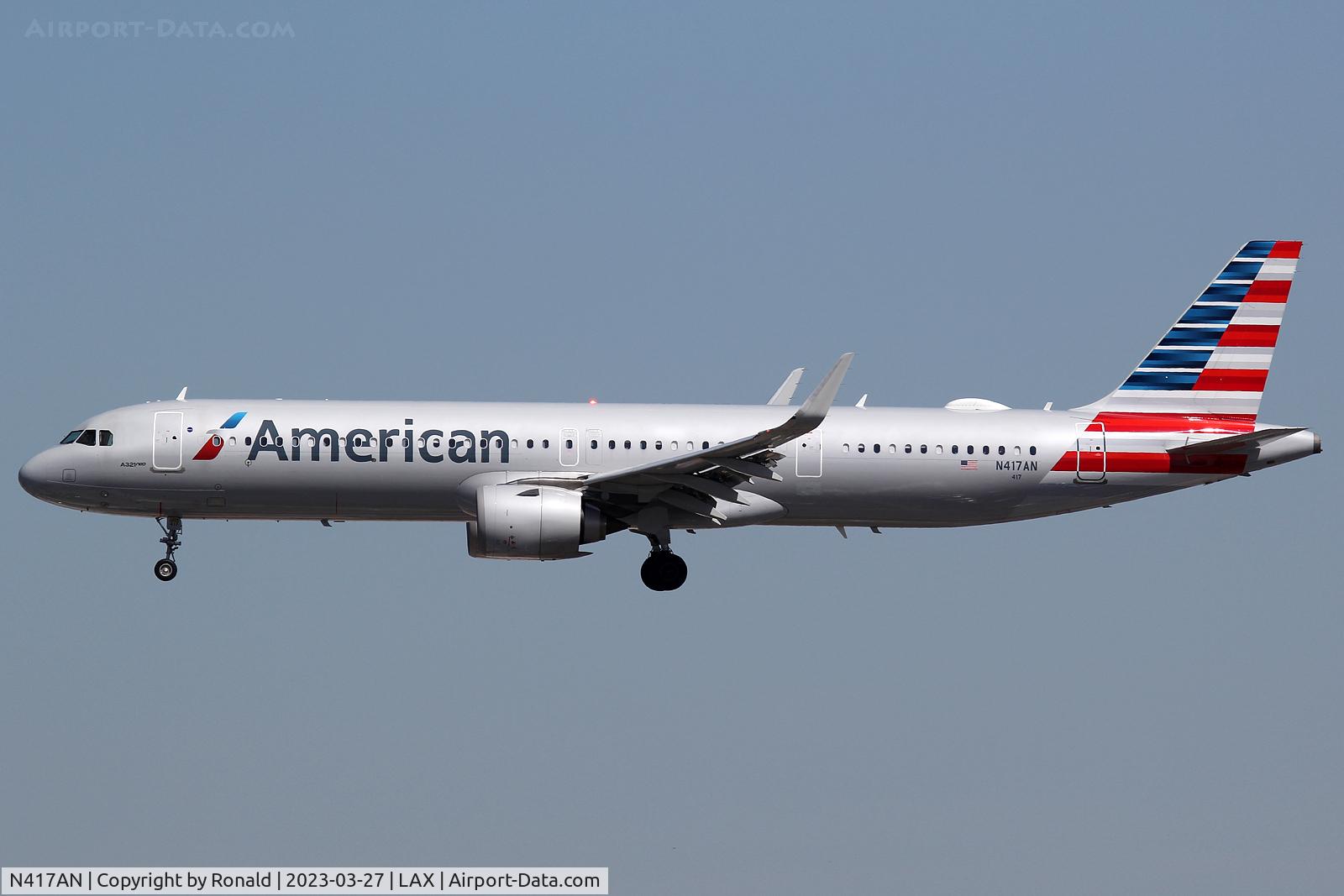 N417AN, 2020 Airbus A321-253NX C/N 9537, at lax