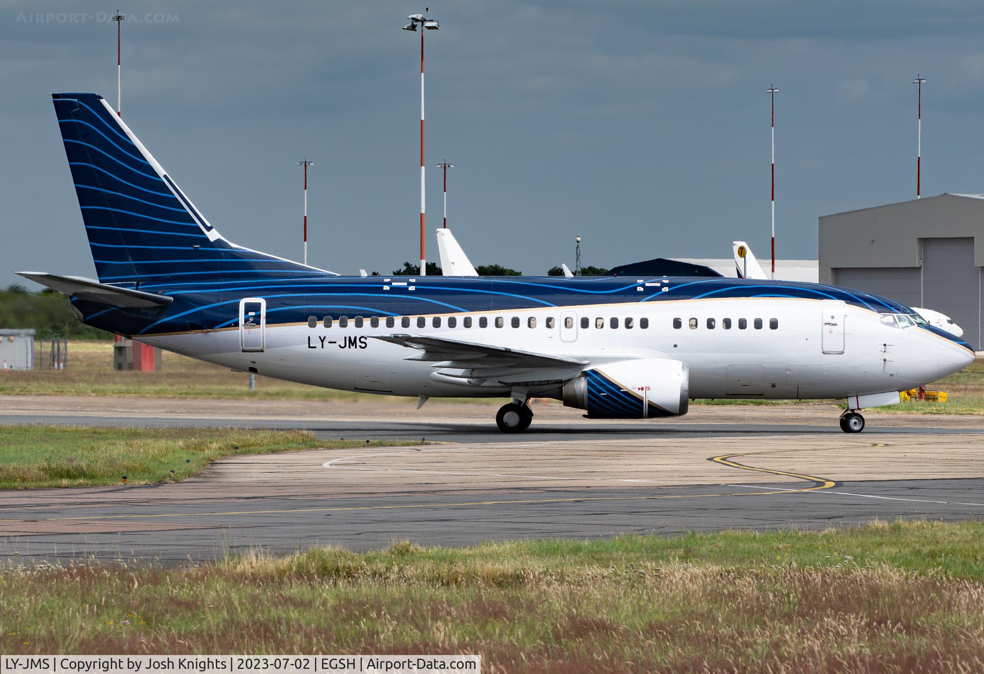 LY-JMS, 1992 Boeing 737-522 C/N 26680, Arriving From Oerbo.