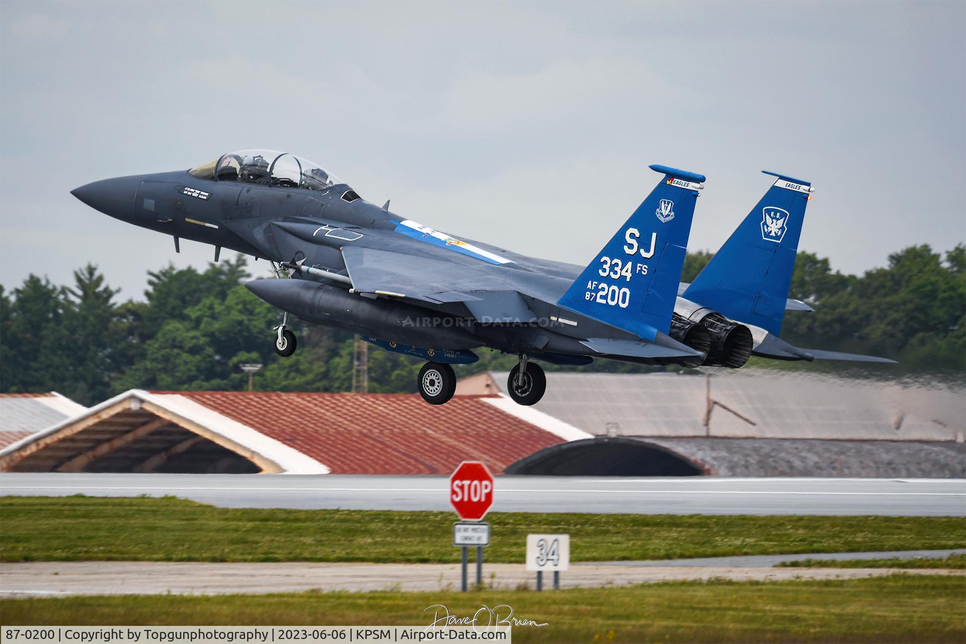 87-0200, 1988 McDonnell Douglas F-15E Strike Eagle C/N 1065/E040, 334th FS jet