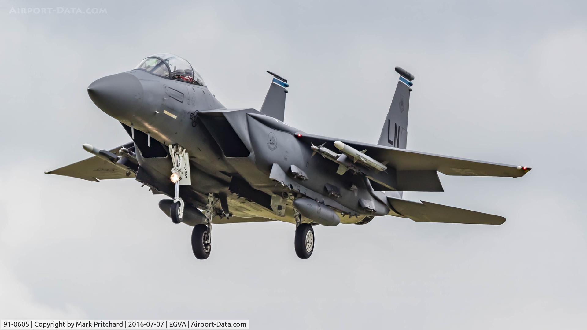91-0605, 1991 McDonnell Douglas F-15E Strike Eagle C/N 1248/E206, RIAT 2016