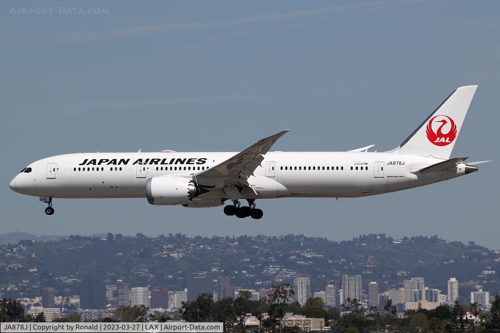 JA878J, Boeing 787-9 Dreamliner Dreamliner C/N 34851, at lax