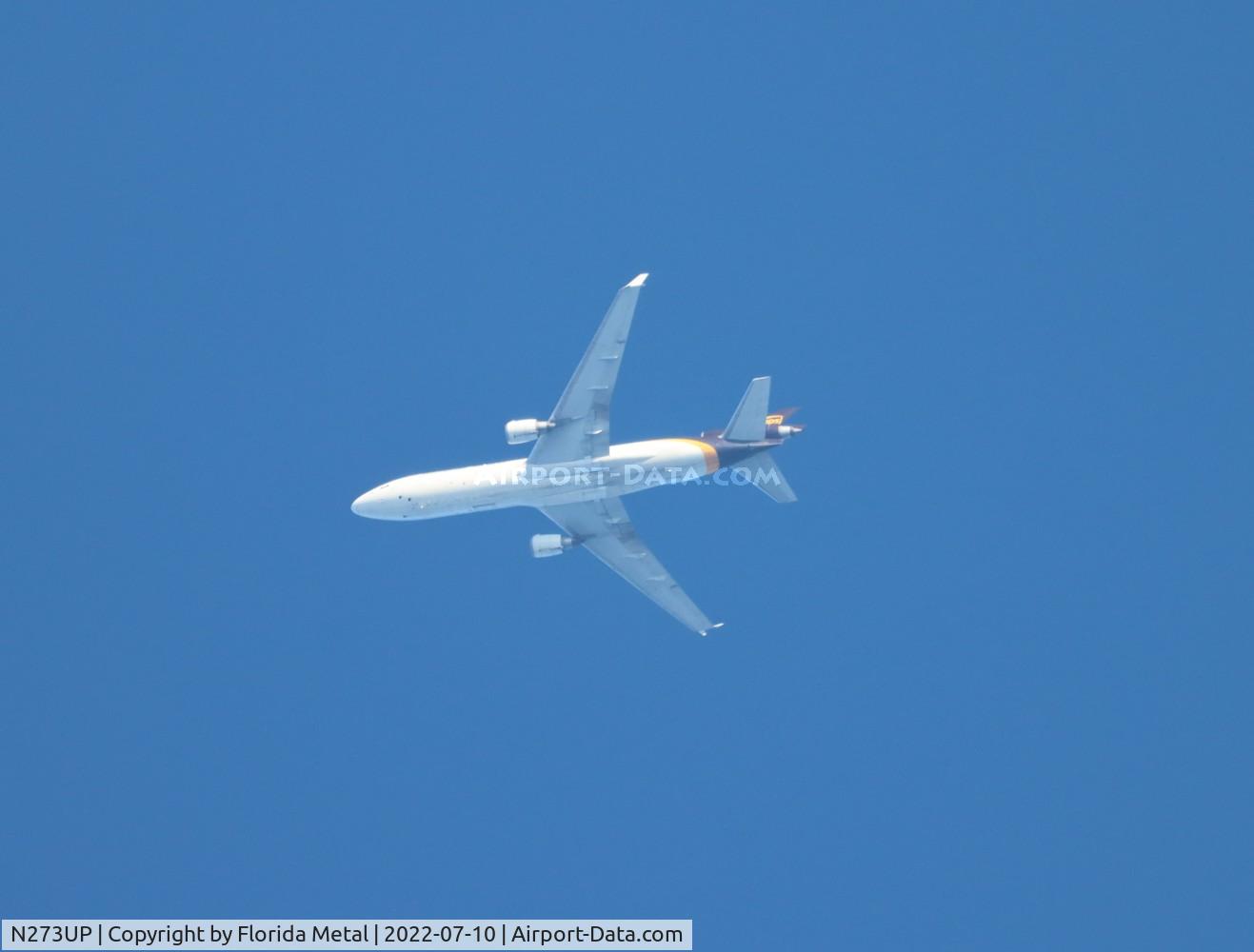 N273UP, 1994 McDonnell Douglas MD-11F C/N 48574, UPS MD-11 zx overflying CVG enroute EWR-SDF