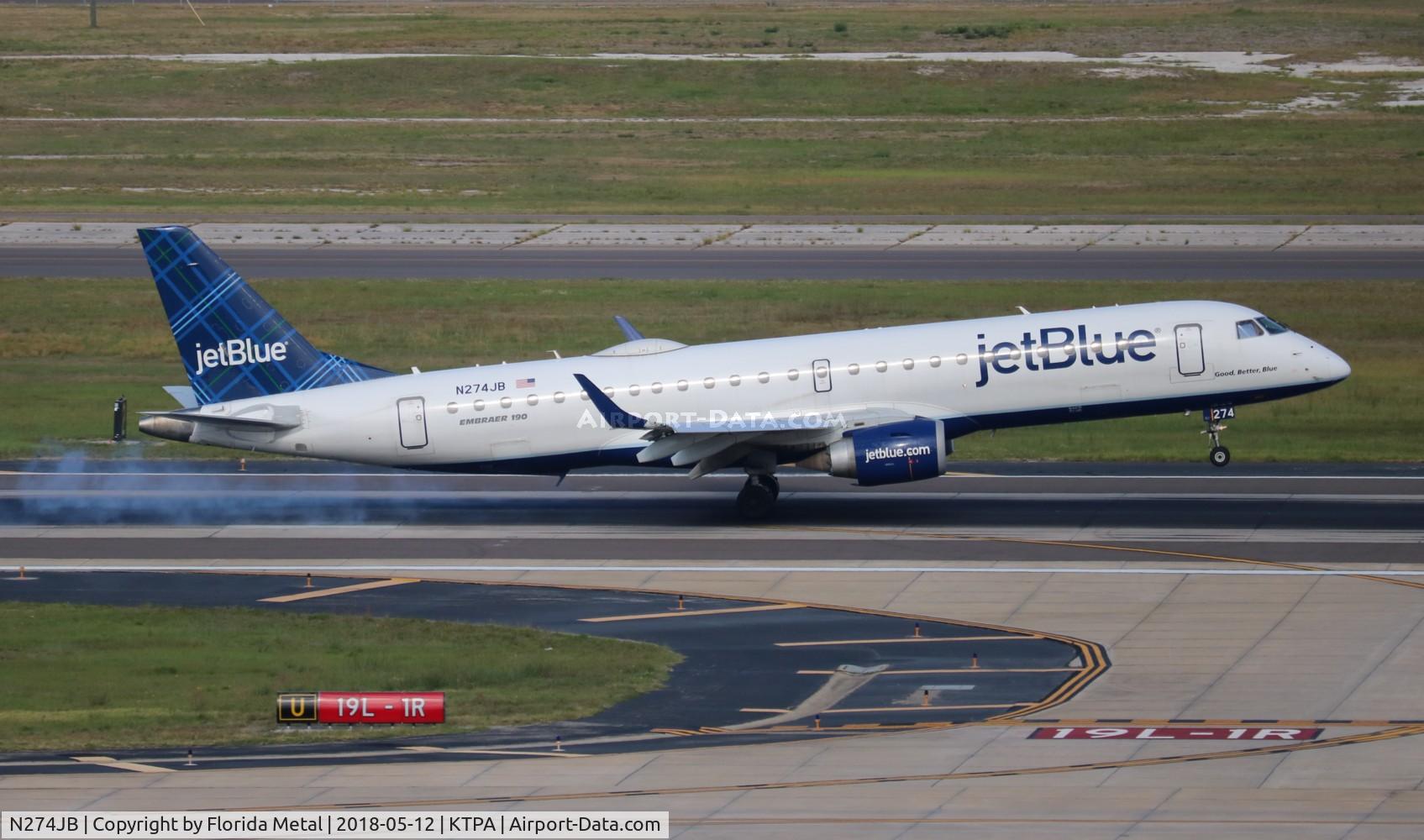 N274JB, 2007 Embraer ERJ-190-100 IGW 190AR C/N 19000082, JBU E190 zx TPA