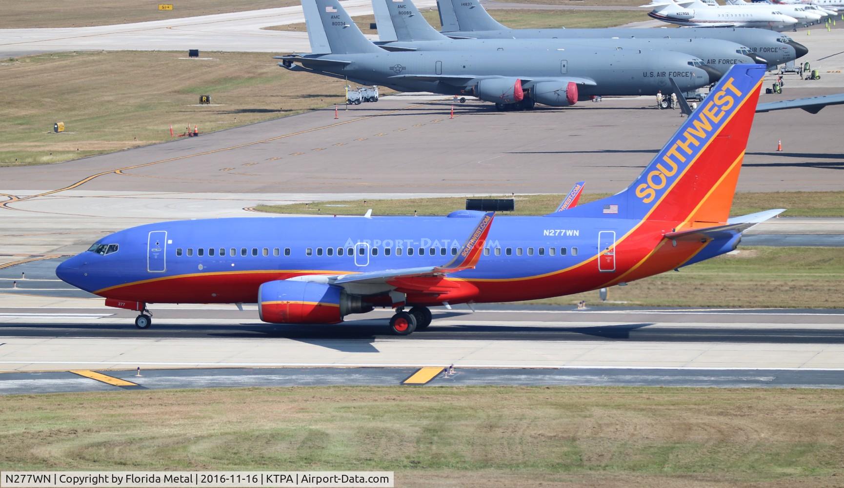 N277WN, 2007 Boeing 737-7H4 C/N 32531, SWA 737 canyon blue zx TPA 1R