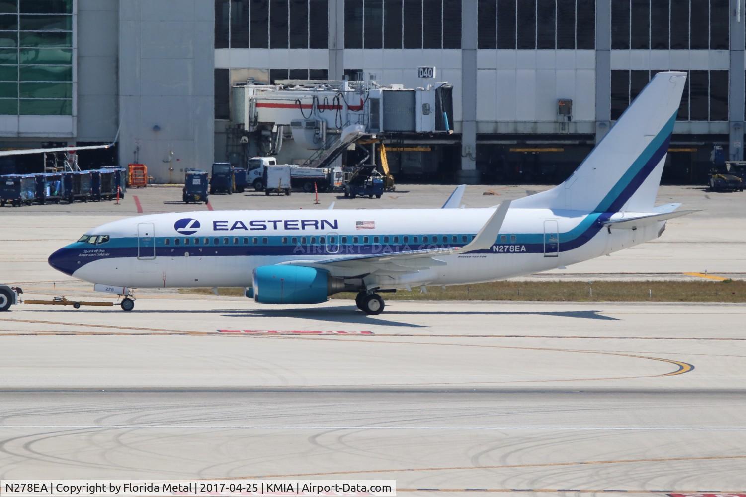 N278EA, 1998 Boeing 737-7L9 C/N 28006, EAL 737 zx MIA