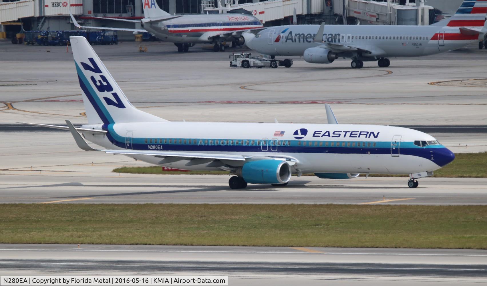 N280EA, 2007 Boeing 737-85P C/N 33982, EAL 738 zx MIA