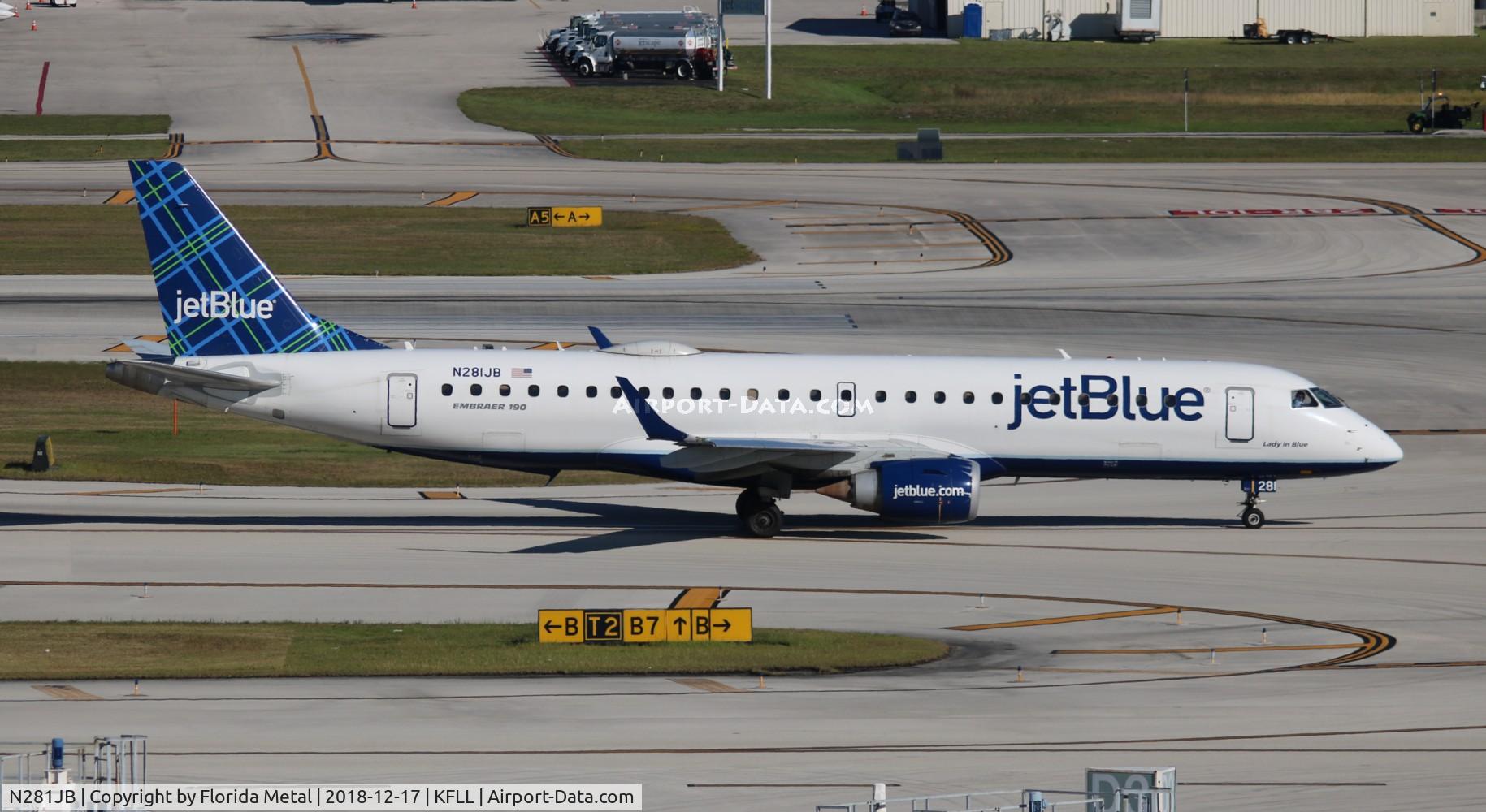 N281JB, 2007 Embraer 190AR (ERJ-190-100IGW) C/N 19000103, JBU E190 zx FLL