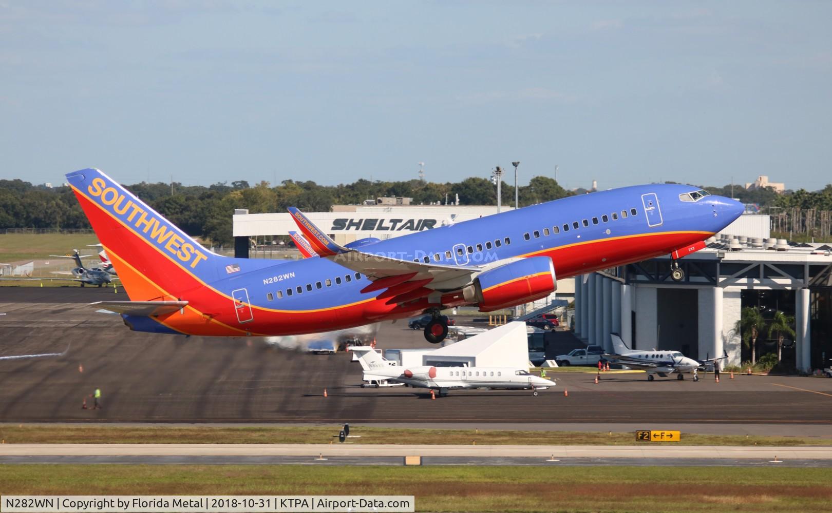 N282WN, 2007 Boeing 737-7H4 C/N 32534, SWA 737 canyon blue zx TPA 19L