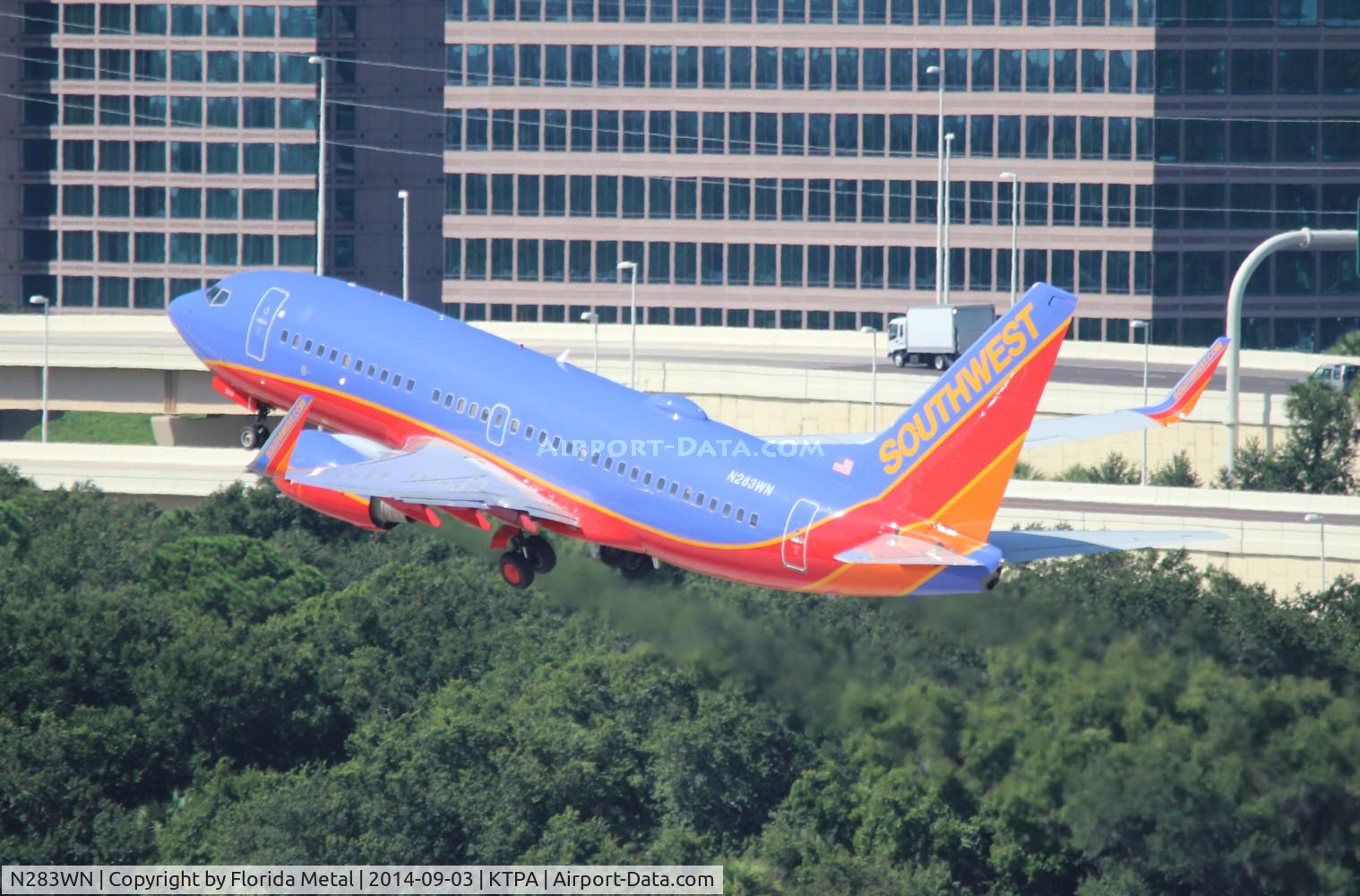 N283WN, 2007 Boeing 737-7H4 C/N 36610, SWA 737 canyon blue zx TPA