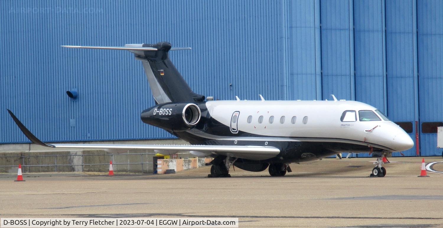 D-BOSS, 2021 Embraer EMB-550 Praetor 600 C/N 55020139, At Luton Airport