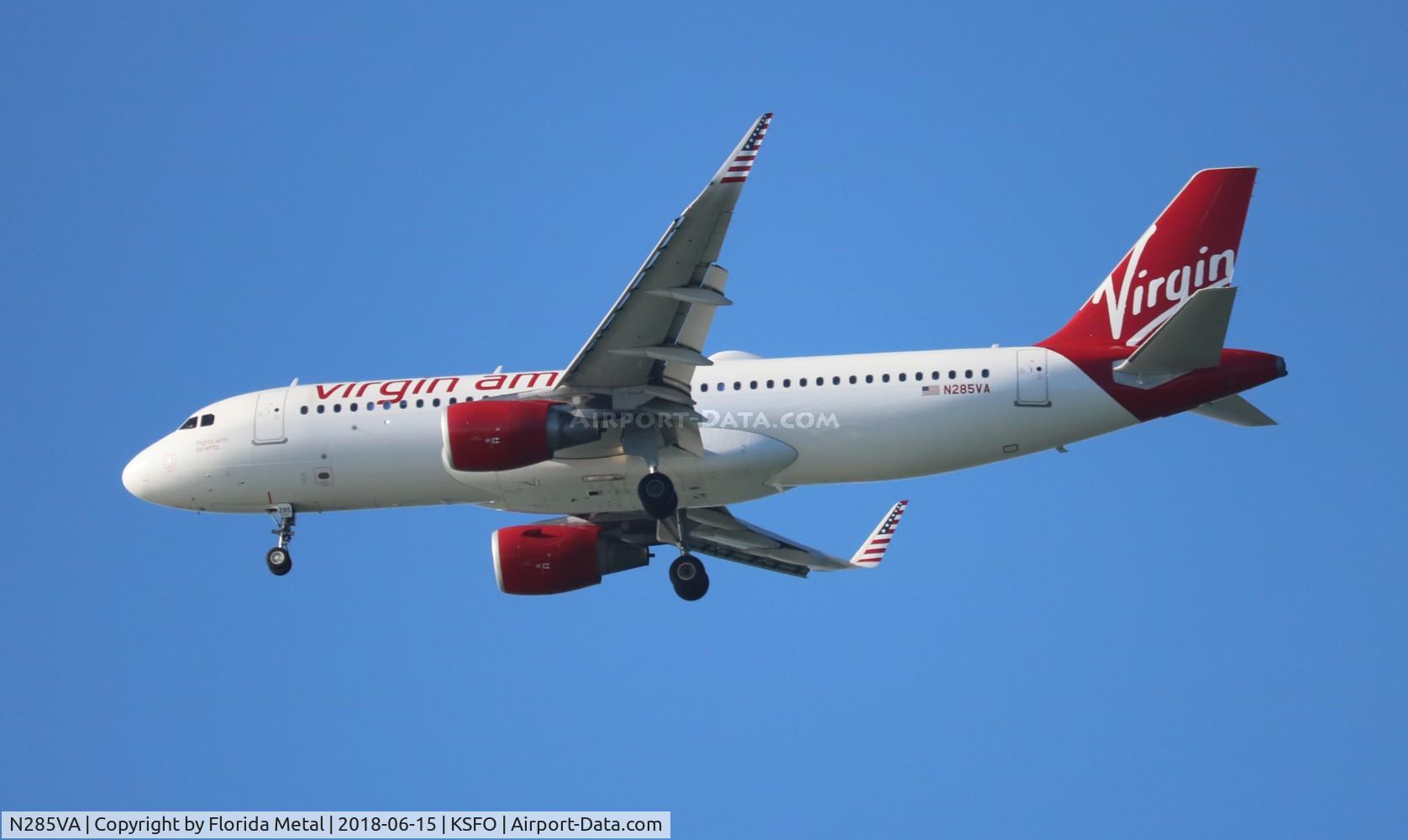 N285VA, 2015 Airbus A320-214 C/N 6889, VRD A320 zx DCA-SFO