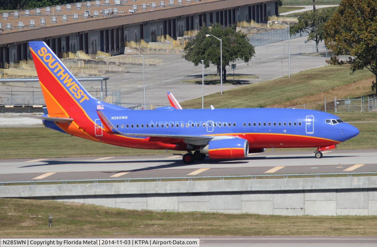 N285WN, 2007 Boeing 737-7H4 C/N 32536, SWA 737 canyon blue zx TPA