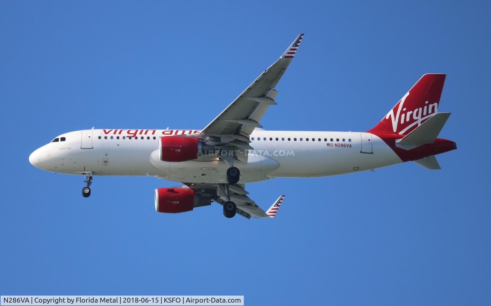 N286VA, 2015 Airbus A320-214 C/N 6939, VRD A320 zx HNL-SFO