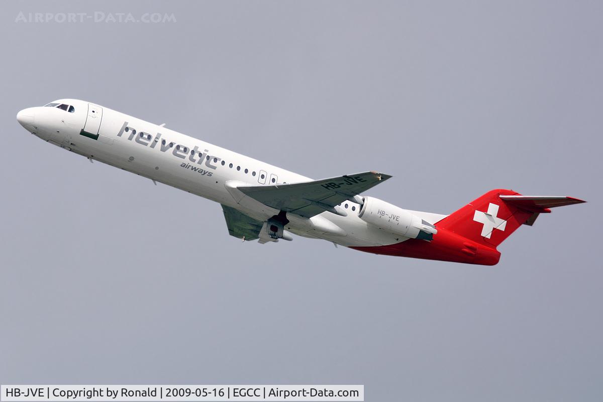 HB-JVE, 1993 Fokker 100 (F-28-0100) C/N 11459, at man
