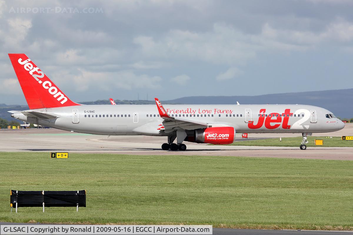 G-LSAC, 1992 Boeing 757-23A C/N 25488, at man