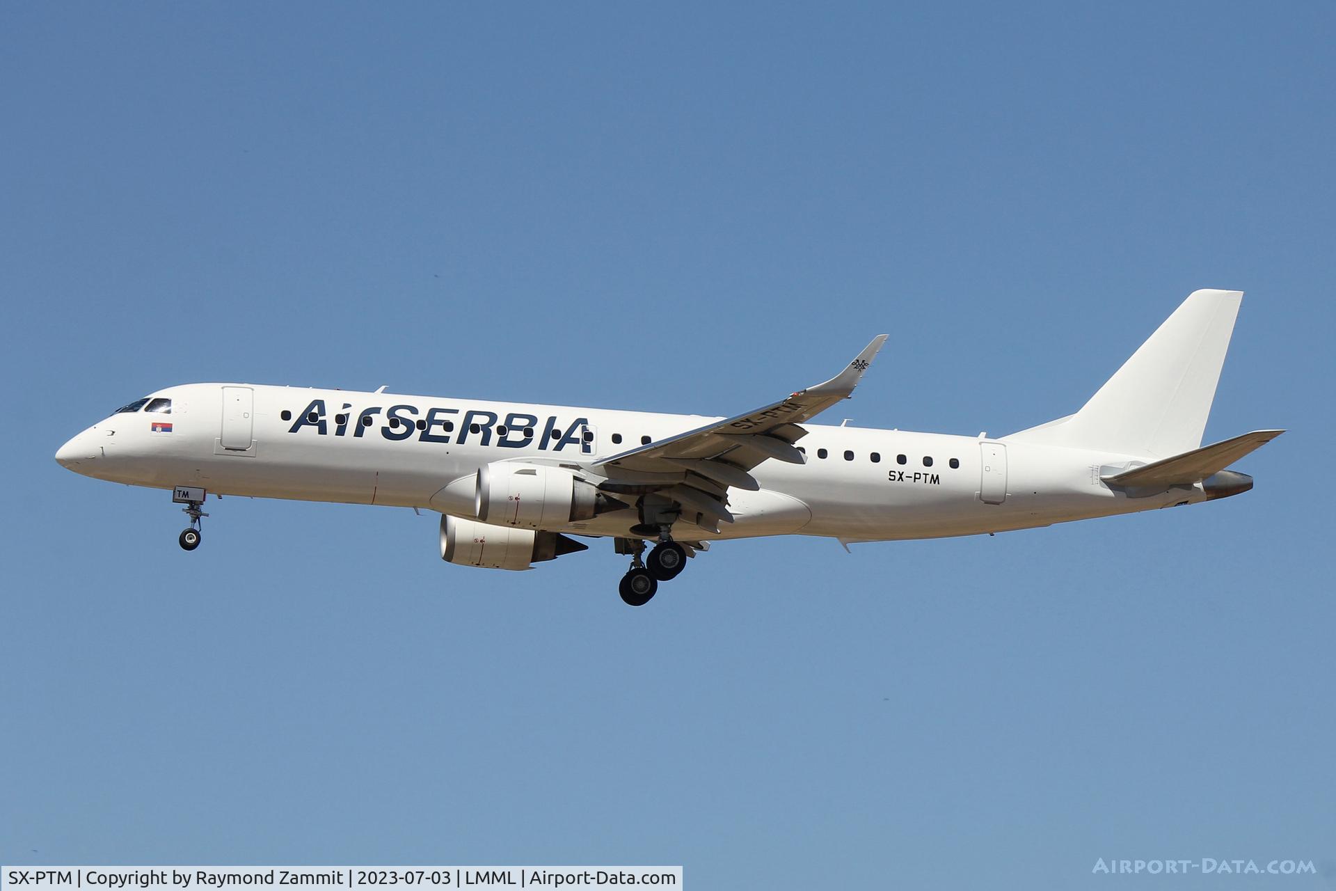 SX-PTM, 2008 Embraer 190SR (ERJ-190-100SR) C/N 19000163, Embraer E190SR SX-PTM Air Serbia