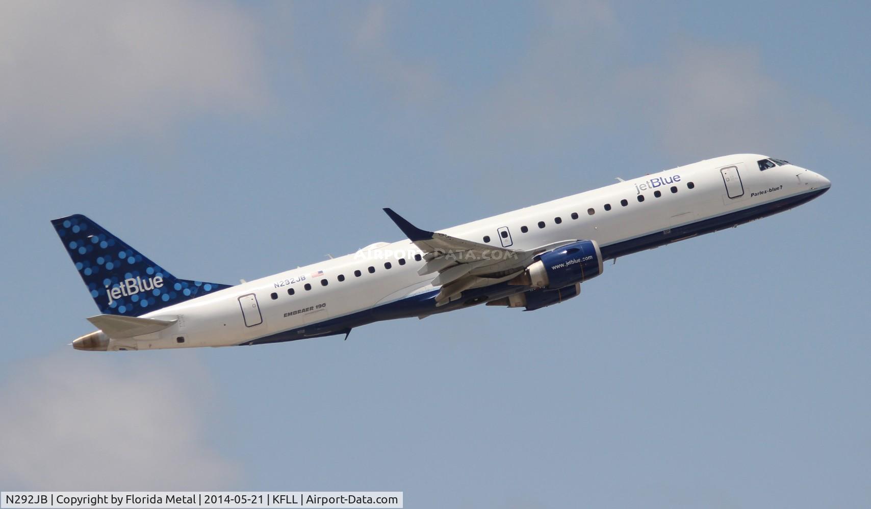 N292JB, 2008 Embraer ERJ-190-100 IGW 190AR C/N 19000179, JBU E190 zx FLL 10L