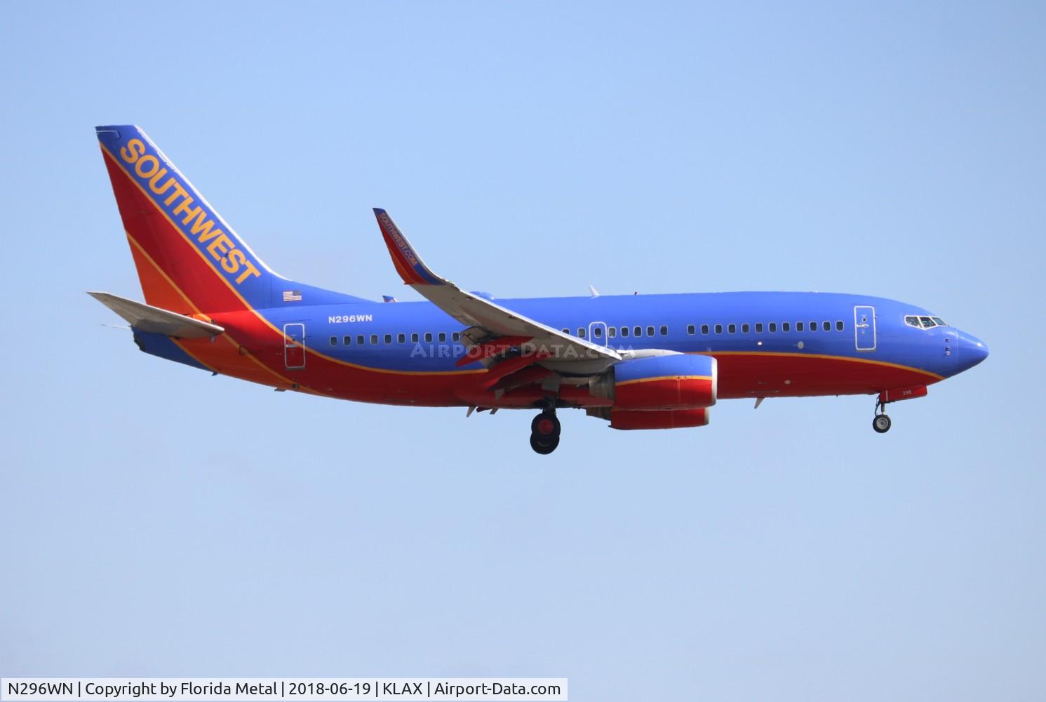 N296WN, 2007 Boeing 737-7H4 C/N 36613, SWA 737 canyon blue zx