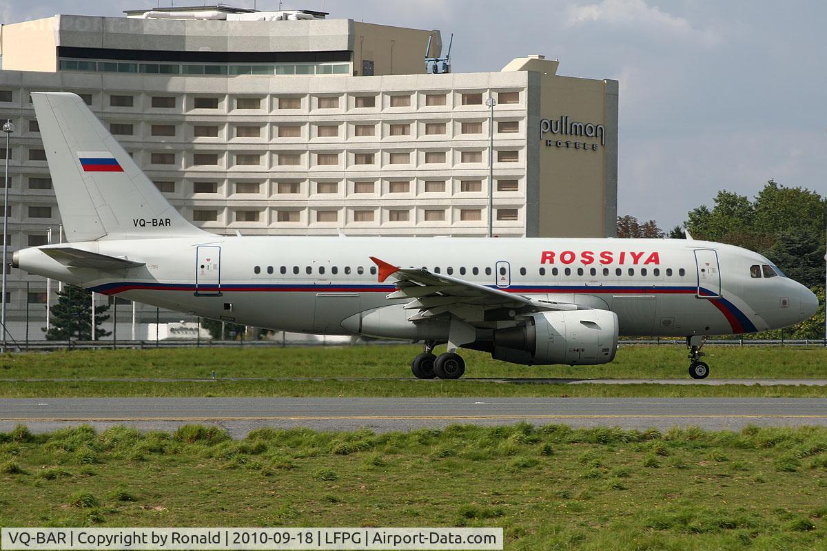 VQ-BAR, 2001 Airbus A319-111 C/N 1488, at cdg