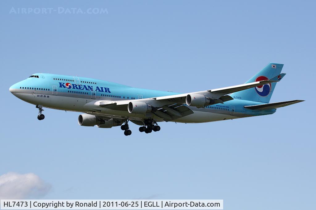 HL7473, 1996 Boeing 747-4B5 C/N 28335, at lhr