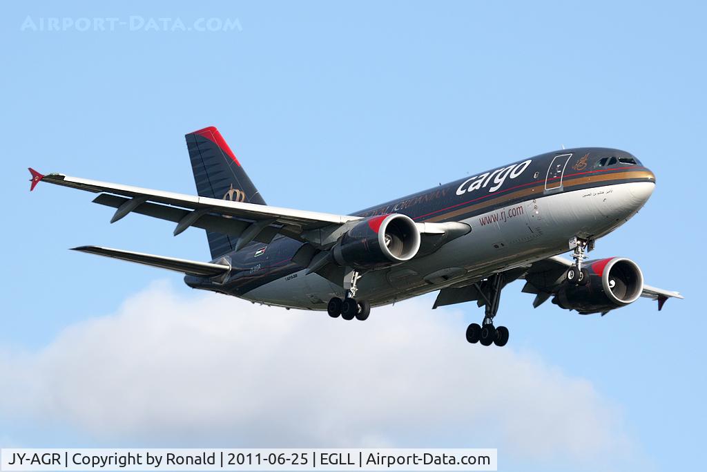 JY-AGR, 1988 Airbus A310-304(F) C/N 490/4451, at lhr