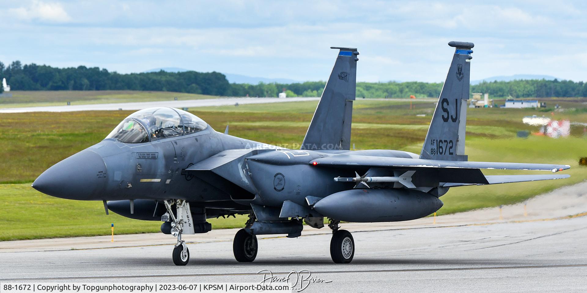 88-1672, 1988 McDonnell Douglas F-15E Strike Eagle C/N 1081/E056, 334th FS heads out for their first day of training in the White Mountains of NH