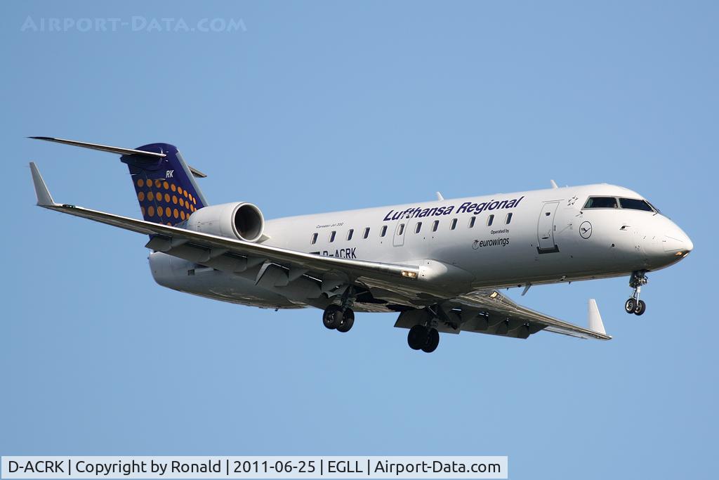 D-ACRK, 2004 Bombardier CRJ-200ER (CL-600-2B19) C/N 7901, at lhr