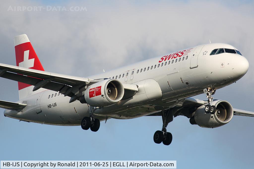 HB-IJS, 1998 Airbus A320-214 C/N 782, at lhr