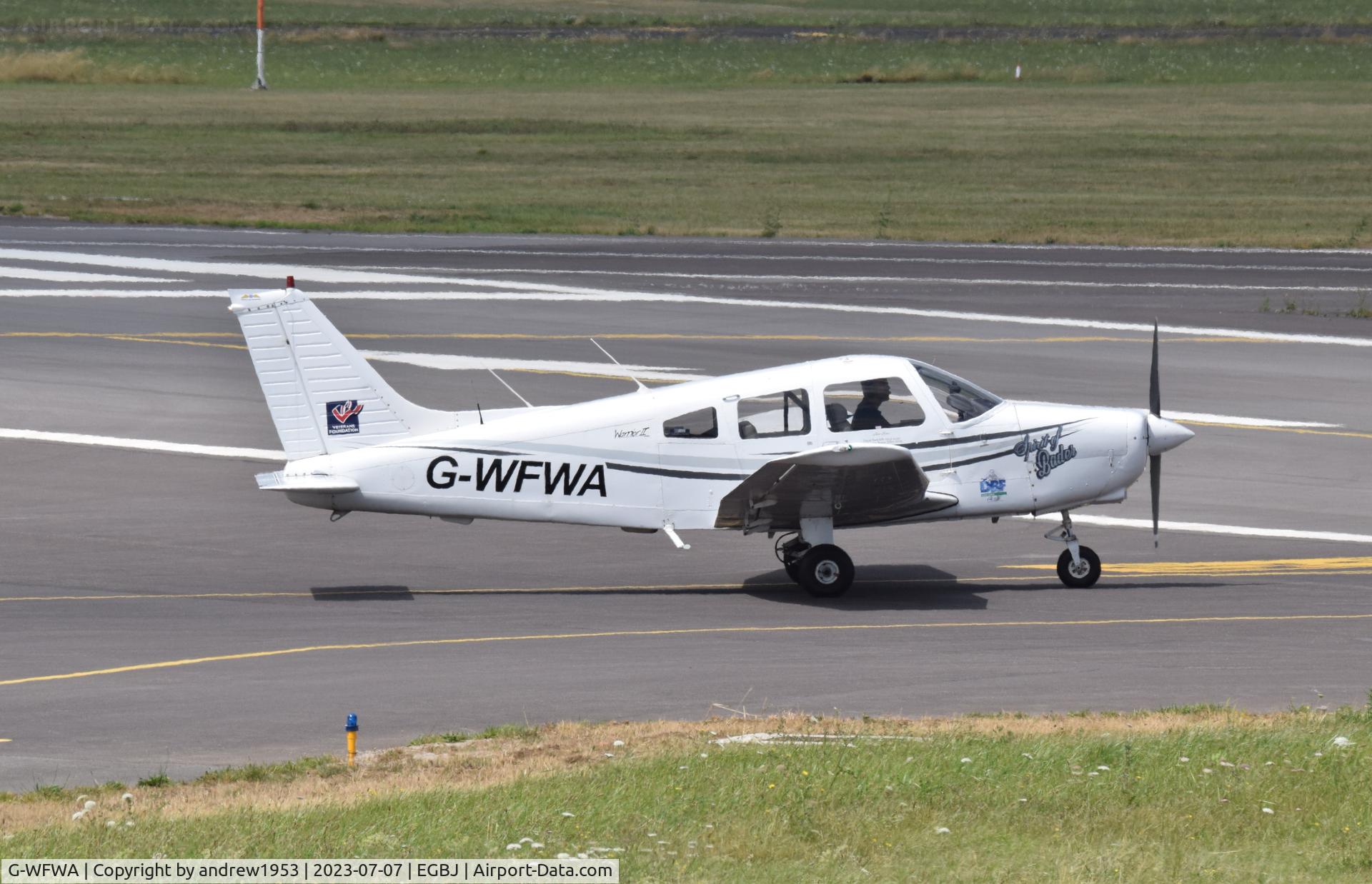 G-WFWA, 1984 Piper PA-28-161 Cherokee Warrior II C/N 28-8416119, G-WFWA at Gloucestershire Airport.
