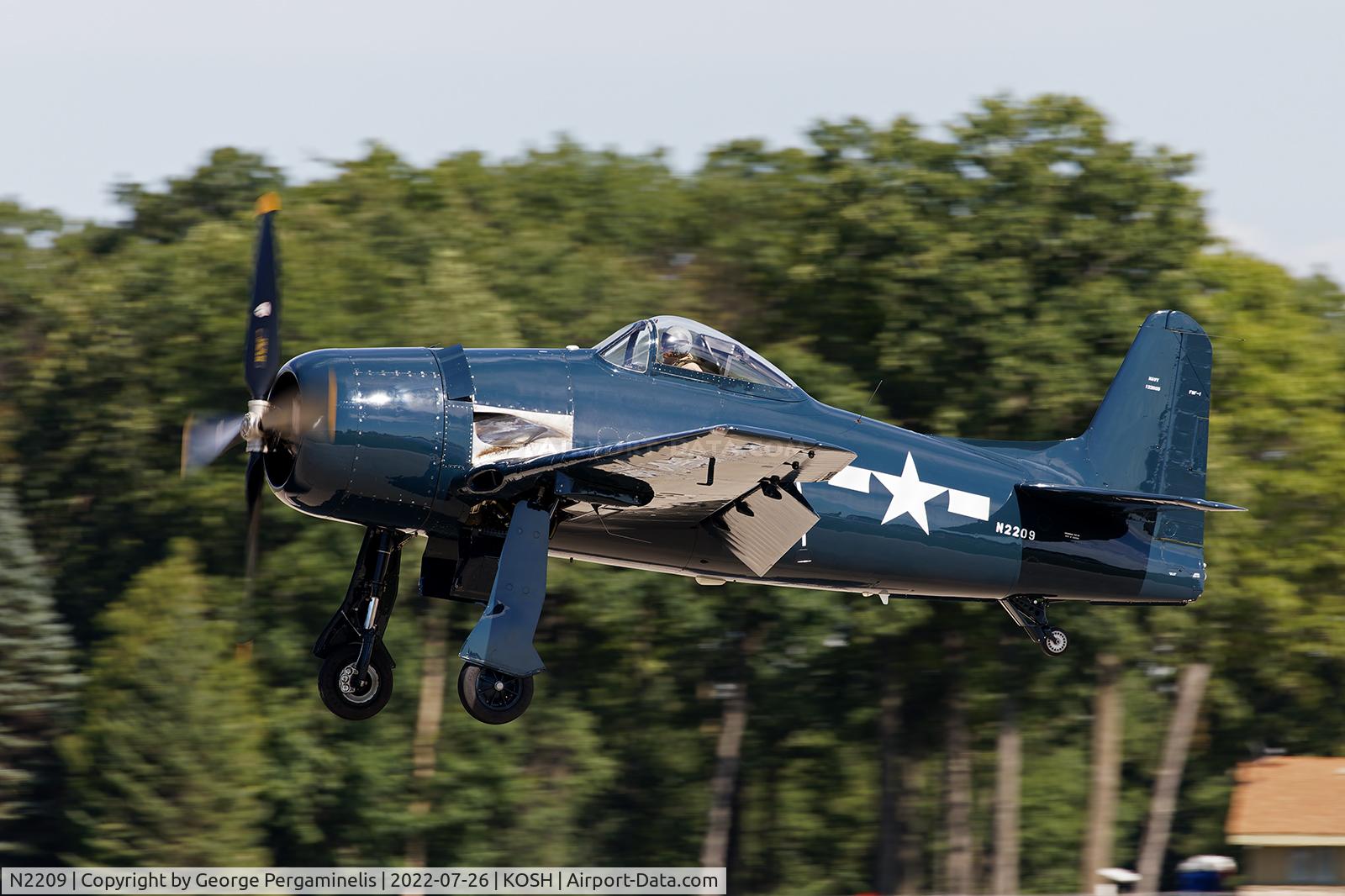 N2209, 1945 Grumman F8F-1B Bearcat C/N 122095, Oshkosh 2022.