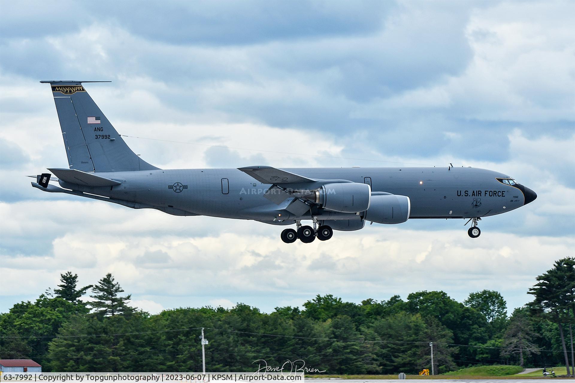 63-7992, 1963 Boeing KC-135R Stratotanker C/N 18609, REACH543 coming in from overseas