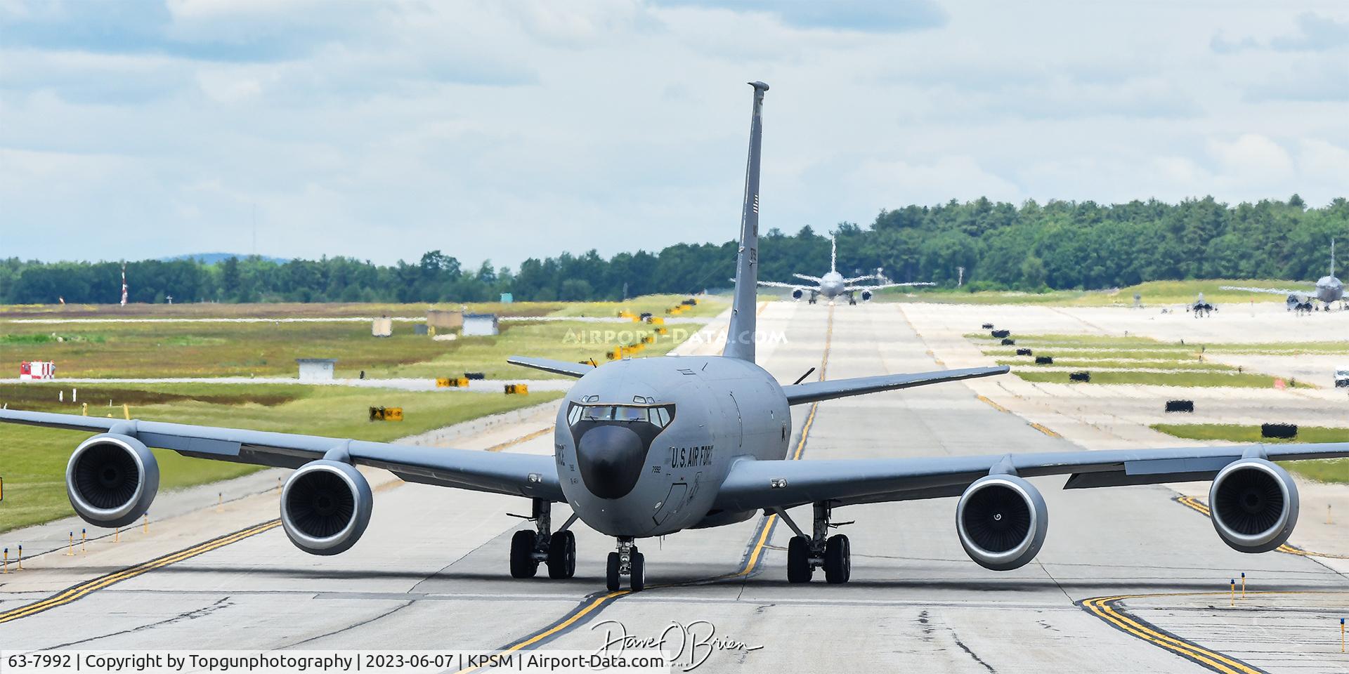 63-7992, 1963 Boeing KC-135R Stratotanker C/N 18609, Refueling completed, heading overseas