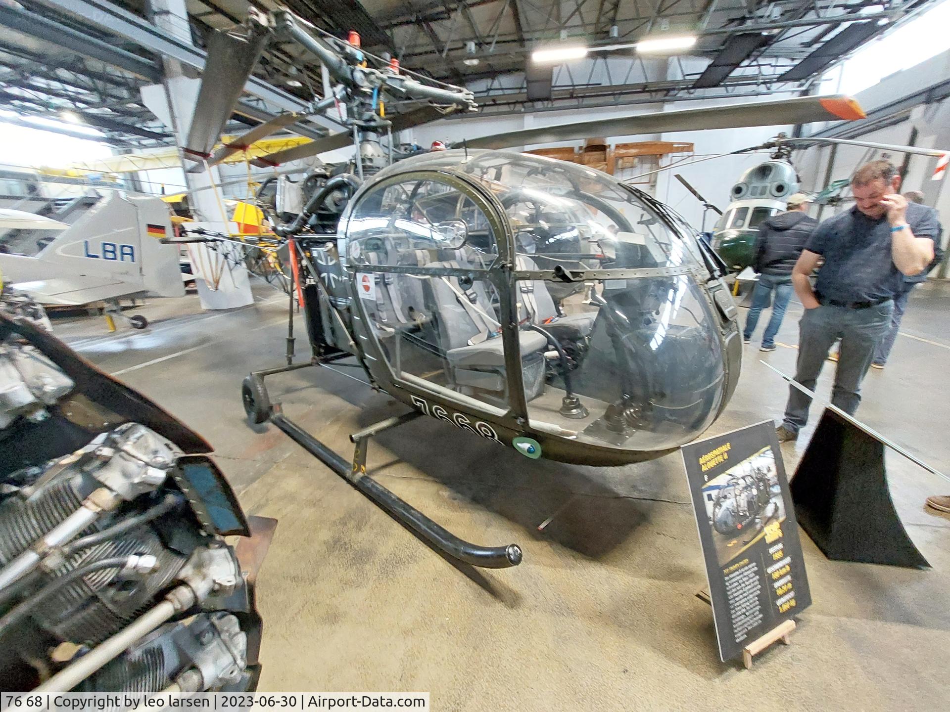 76 68, Sud SE-3130 Alouette II C/N 1734/C395, Wernigerode Air Museum 30.6.2023