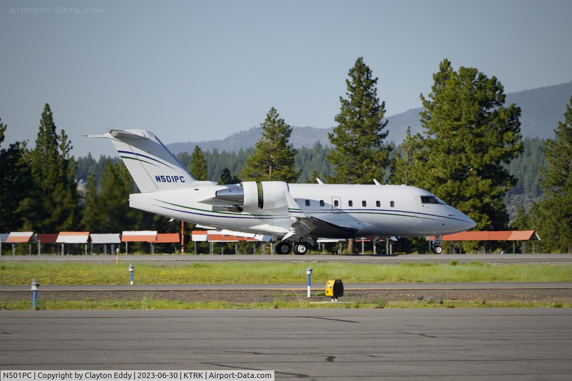 N501PC, 2002 Bombardier Challenger 604 (CL-600-2B16) C/N 5551, Truckee Tahoe airport in California 2023.